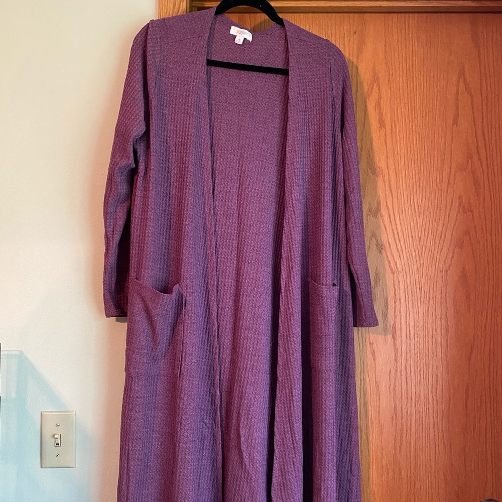 Purple Lularoe Sarah duster cardigan size medium